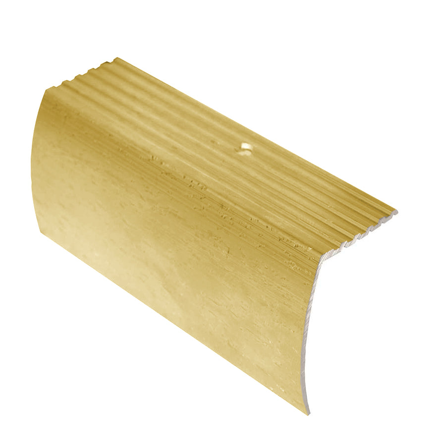 M-D PRO - Nez de marche en aluminium avec tombant, #HGA Hammered Gold Anodized 1 3/8" x 12'