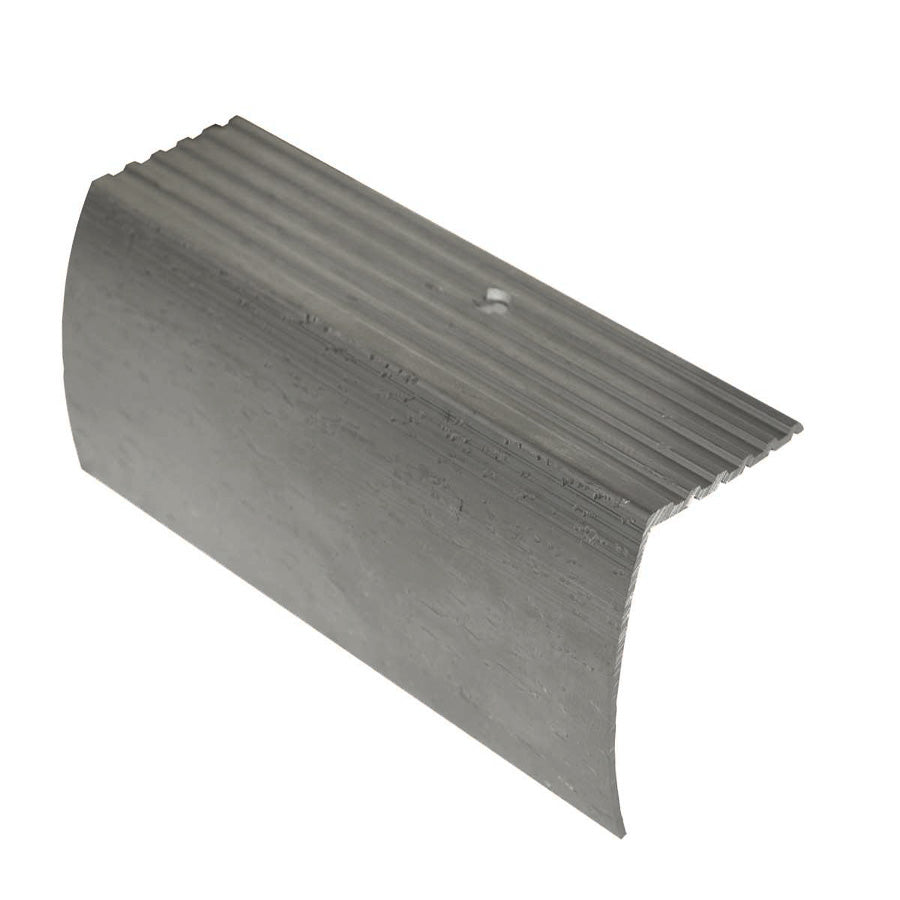 M-D PRO - Nez de marche en aluminium avec tombant, #HTI Hammered Titanium 1 3/8" x 12'