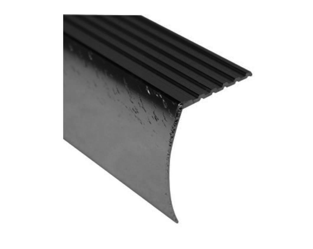 M-D PRO - Nez de marche en aluminium avec tombant #HBK Hammered Black 1 5/8" x 12'