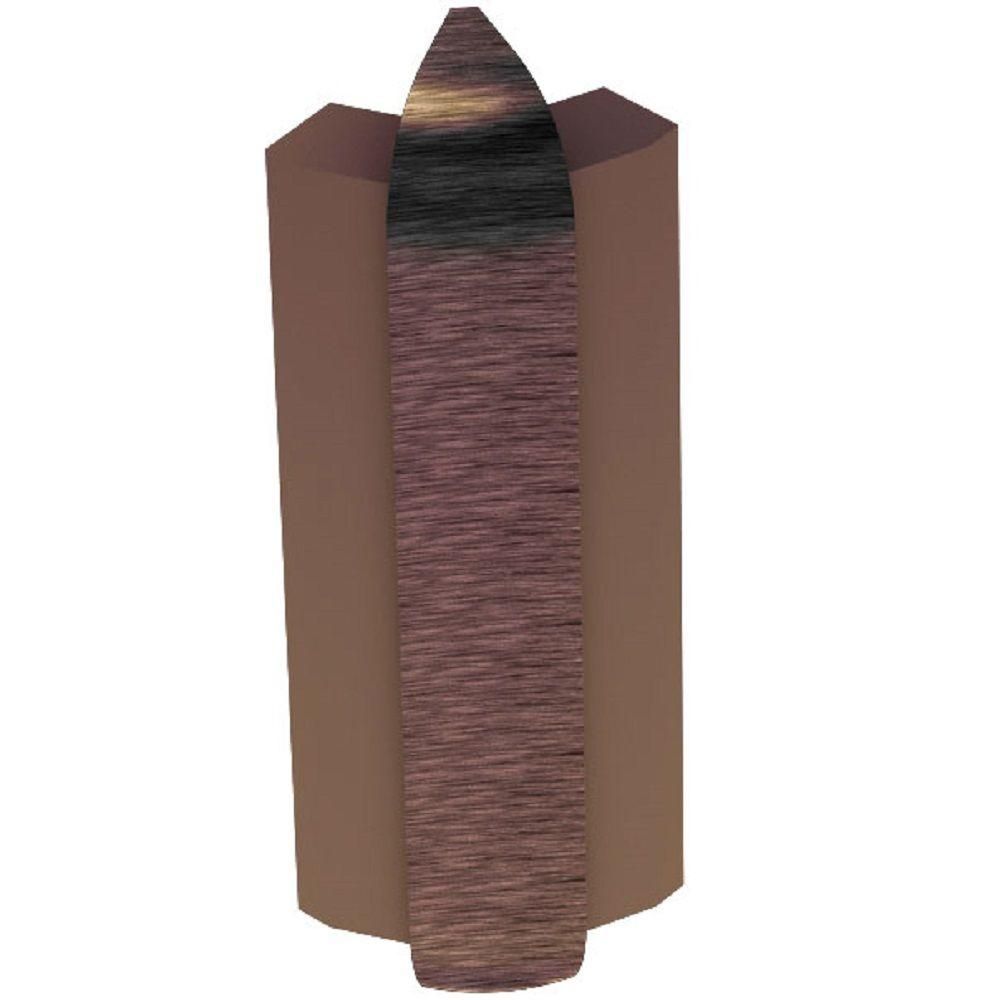 Schluter - RONDEC-STEP Coin extérieur 135° avec ailette verticale de 1-1/2" - aluminium anodisé bronze antique brossé 3/8" (10 mm)