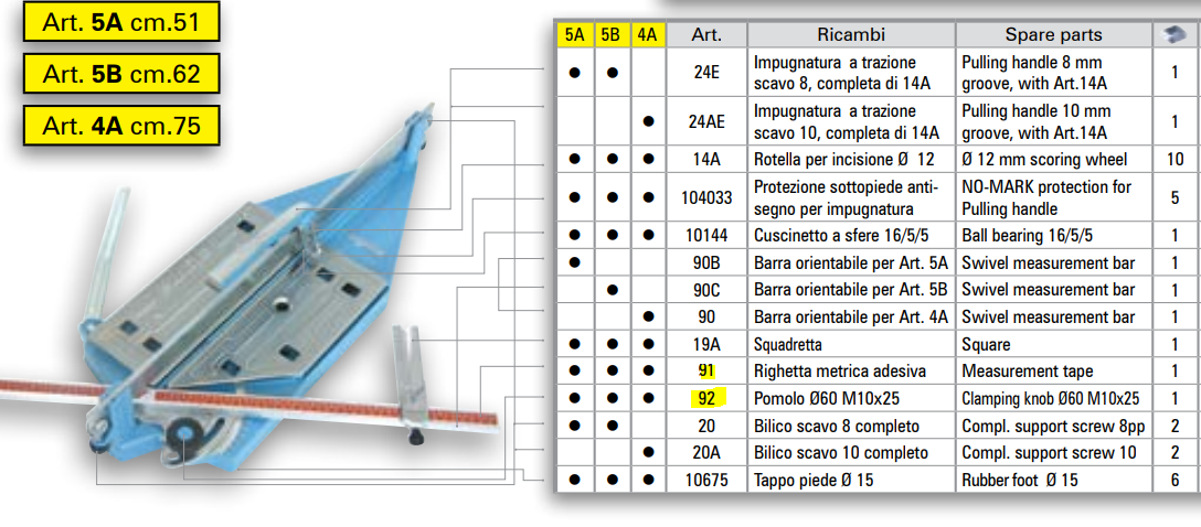 Sigma - Bouton de serrage - diamètre 60 mm / 10 x 25 mm