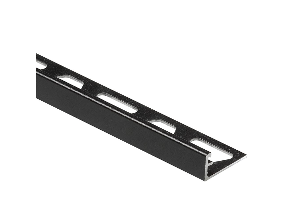 Schluter - 1/4" (6 mm) x 8' 2-1/2" - SCHIENE Matte Black Aluminum Wall Edge Profile ||A60MGS