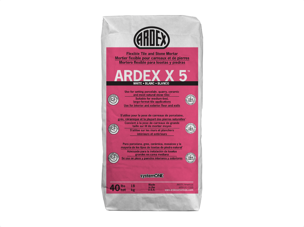 Ardex X 5 - Blanc 40 lb - Mortier flexible pour carreaux et pierres ||12532
