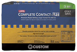 Custom Building Products - Mortier à carreaux grand format haute de gamme à prise rapide Complete Contact-LFT gris 50 lb