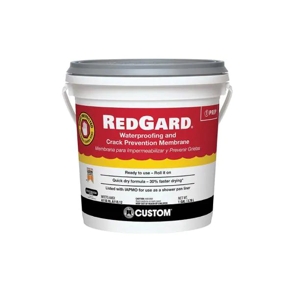 Custom Building Products - Membrane d'imperméabilisation et de prévention des fissures RedGard Rose 1 gal