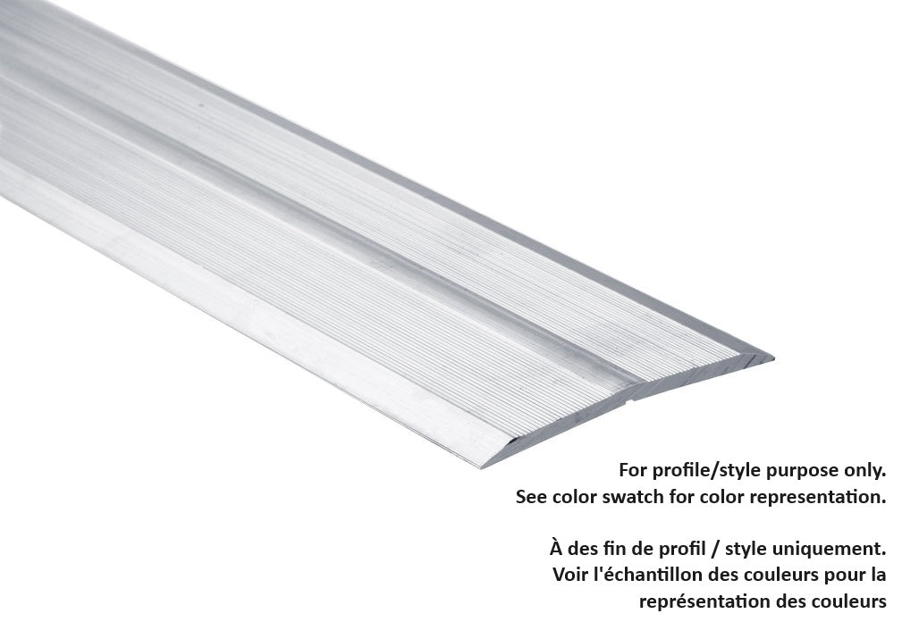 M-D PRO - Seuil nervuré à profil bas en aluminium #MIL Mill Finish 3/16" (5 mm) x 2-1/2" x 144"