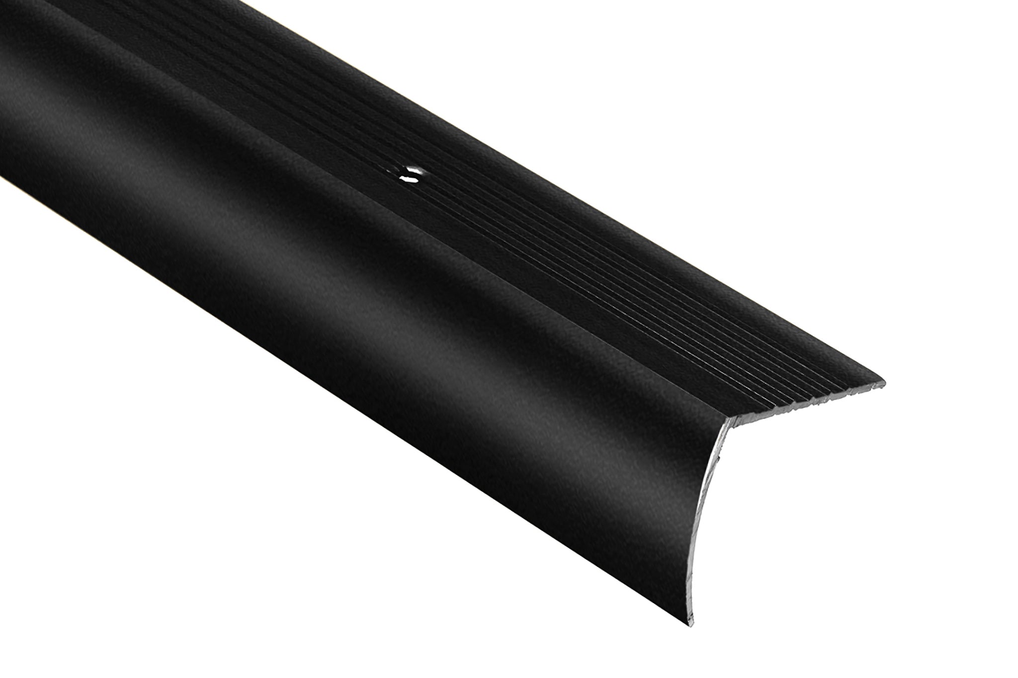 M-D PRO - Nez de marche en métal tombant CM2182 en aluminium noir mat - 1-1/8" (28.5 mm) x 1-1/8" x 12'