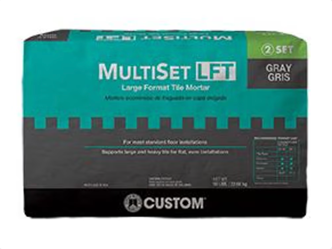 CMSMLFTG50 - Gris 50 lb - Custom Building Products Mortier à carreaux grand format MultiSet-LFT
