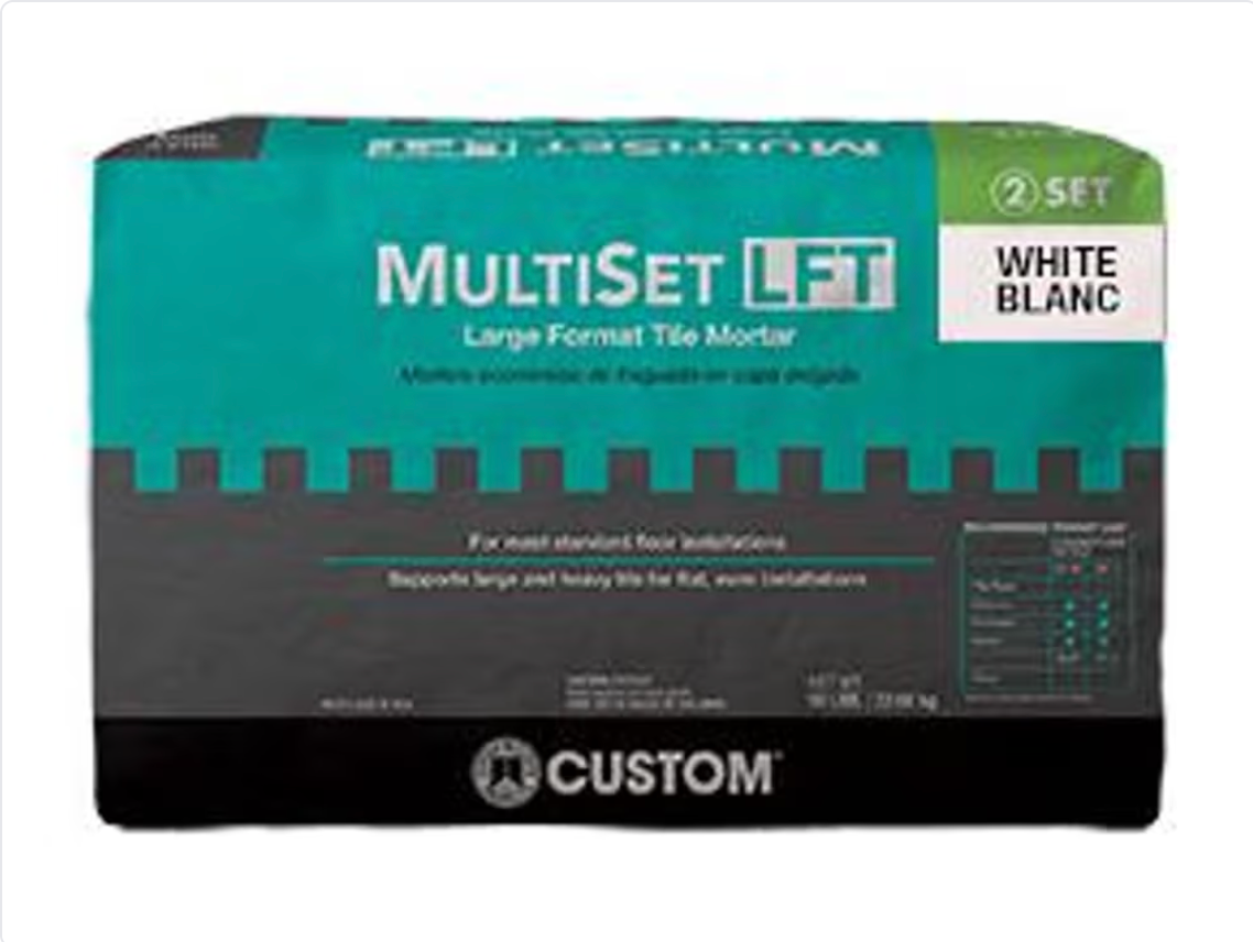 CMSMLFTW50 - Blanc 50 lb - Custom Building Products Mortier à carreaux grand format MultiSet-LFT