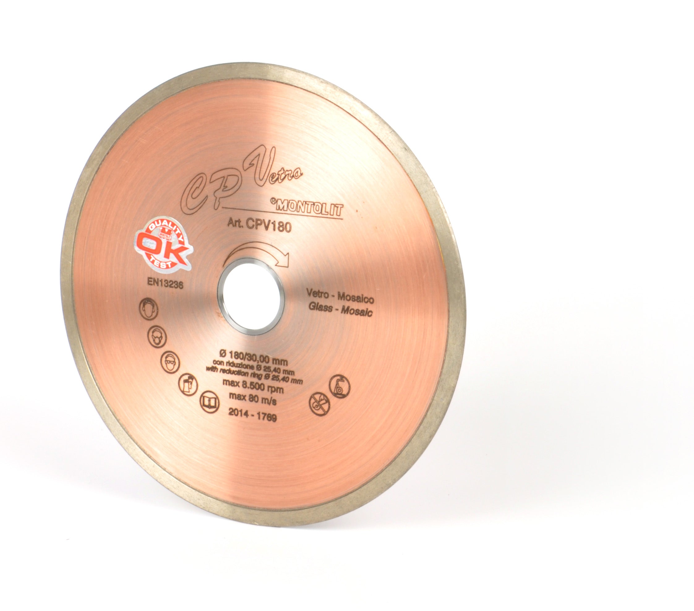 Montolit - CPV Lame diamantée pour coupe à l'eau de verre 7"