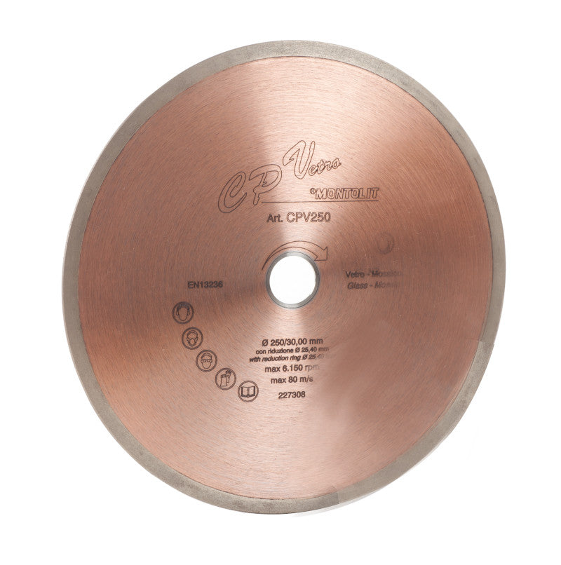 Montolit - CPV Lame diamantée pour coupe à l'eau de verre 10"