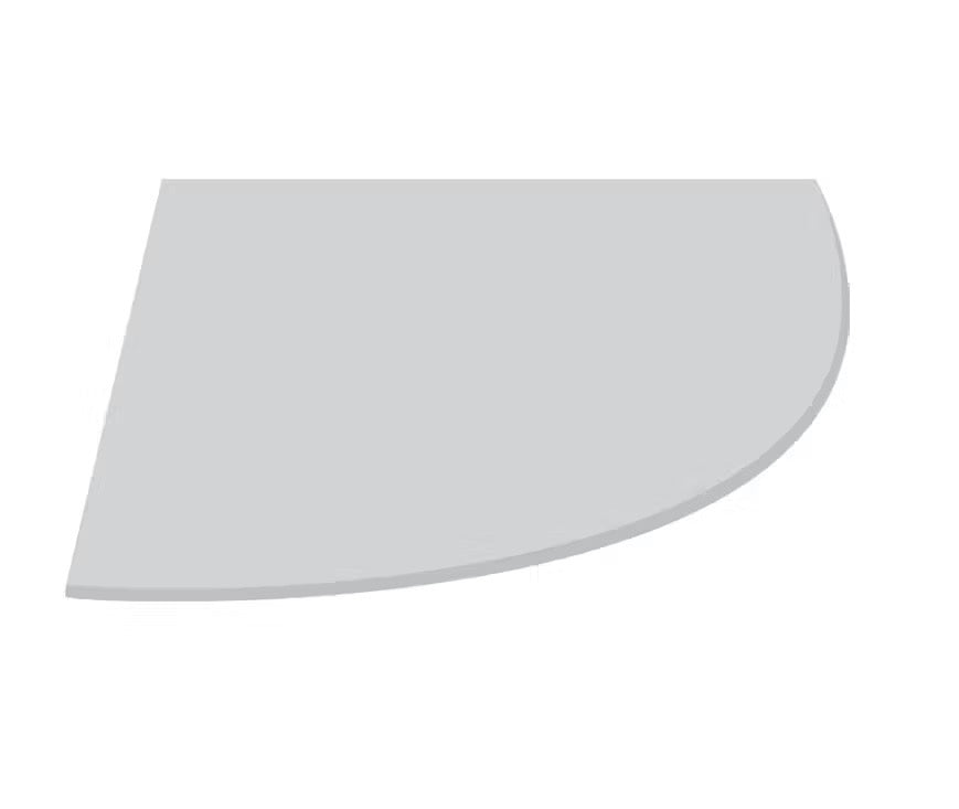 Fusion - Tablette de douche de coin arrondie en pierre artificielle polie Carrara 9" x 9" - 15 mm