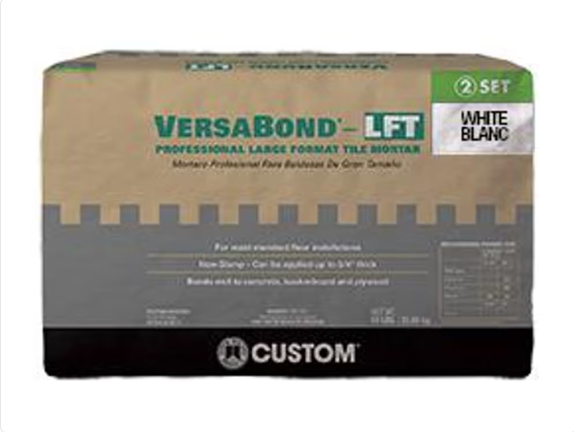 CVBLFTMW50 - Blanc 50 lb - Custom Building Products Mortier pour carreaux grand format professionnel VersaBond-LFT
