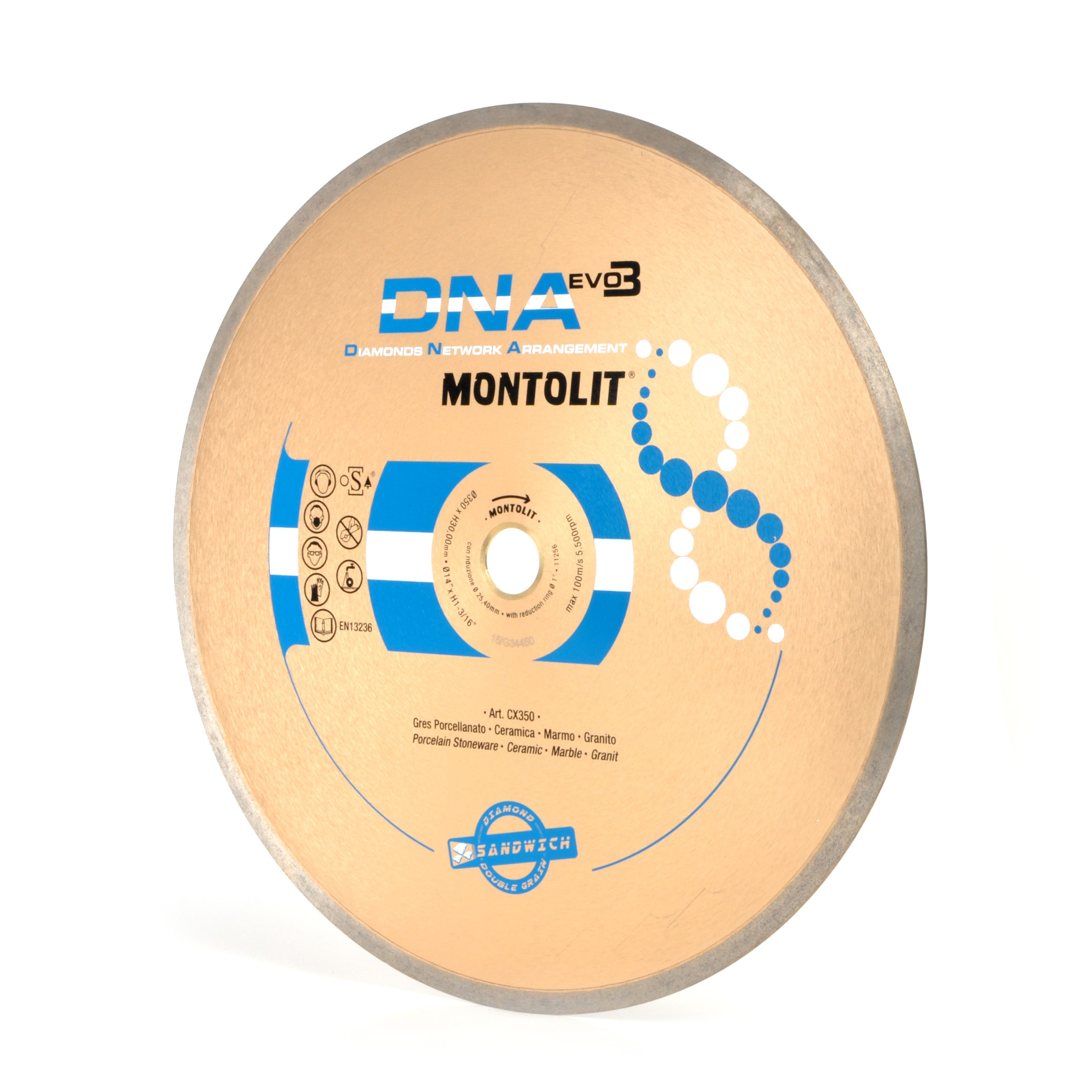 Montolit - Lame de diamant CX350 DNA - Céramique diamètre 350 mm