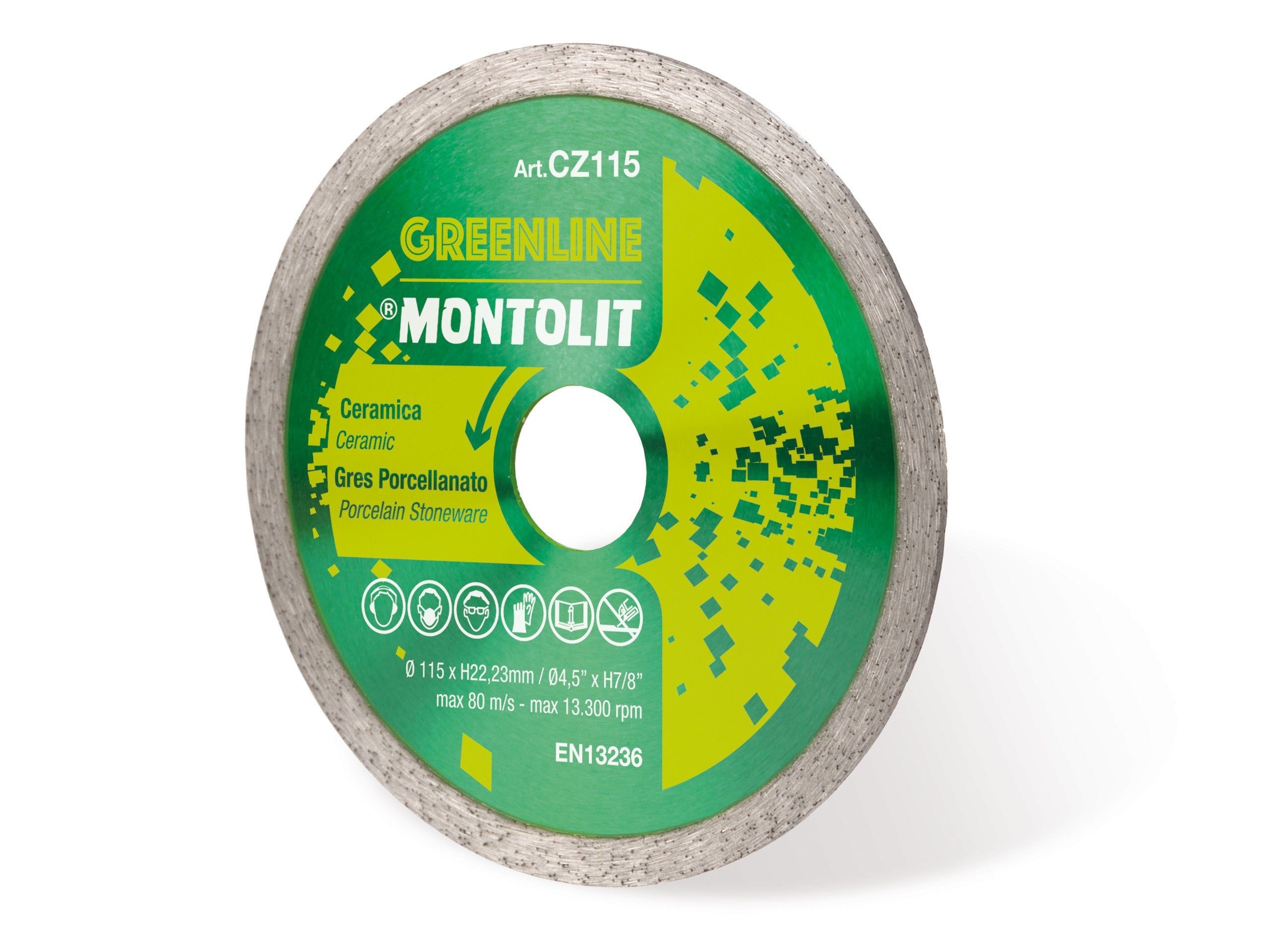 Montolit - CiZeta Lame diamantée Green Line pour coupe à l'eau et à sec 4 1/2"