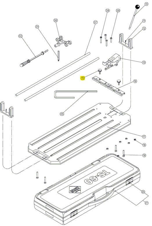 Rubi - Poignée rouge M6 x 15 pour TS-60 Classic