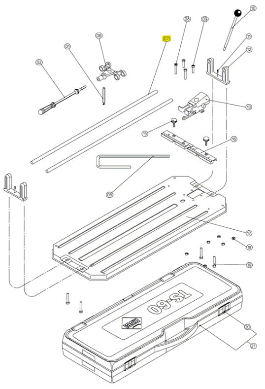 Rubi - Guide chromé dia For Ts60 17 mm x 796.5 mm pour TS-60 Classic