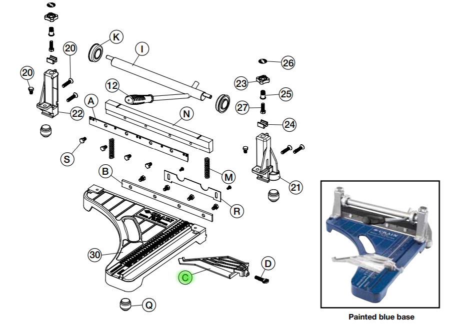 Crain - Guide de tuile avec vis papillon pour no. 001