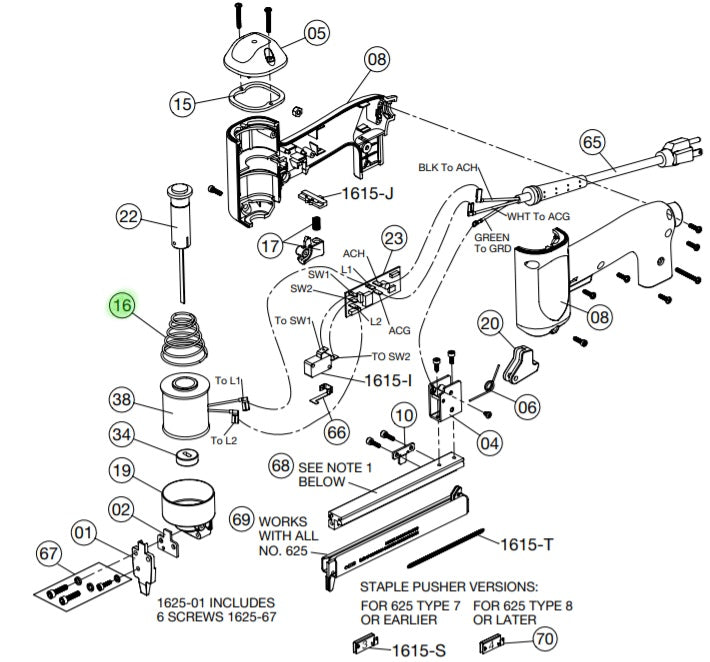 Crain - Ressort du moteur pour no. 625