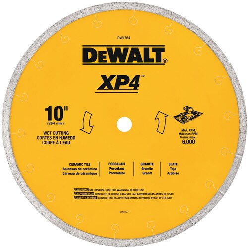 DeWalt - Lame pour scie à carreaux à l'eau XP4 de qualité supérieure de 10" x 0.06"