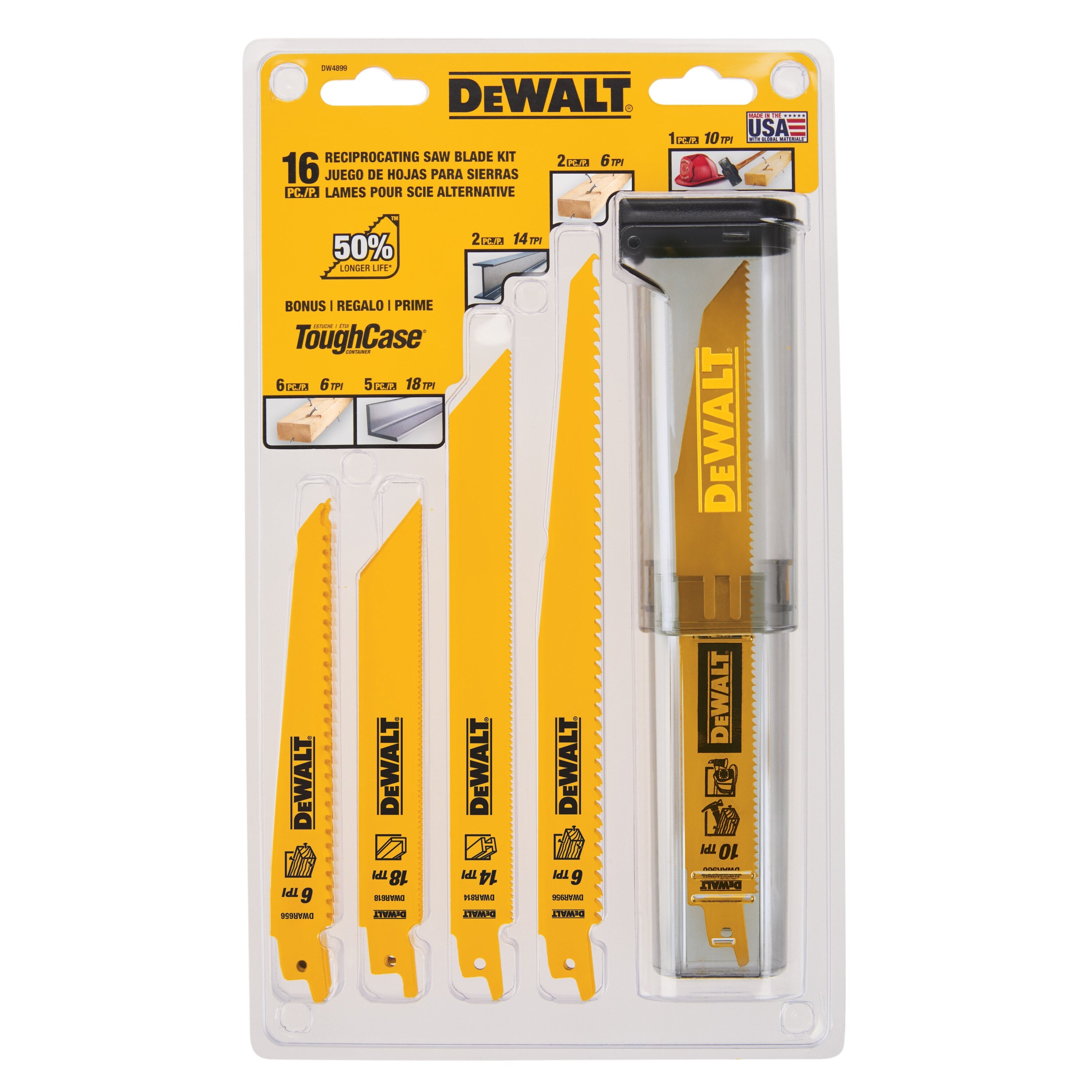 DeWalt - Jeu de 12 lames de scie alternative bimétalliques avec boîtier télescopique