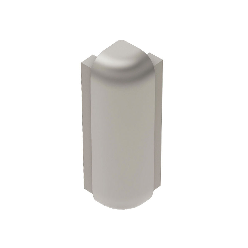 Schluter - RONDEC-STEP Coin extérieur 90° avec ailette verticale de 2-1/4" - aluminium anodisé nickel mat 1/2" (12.5 mm)