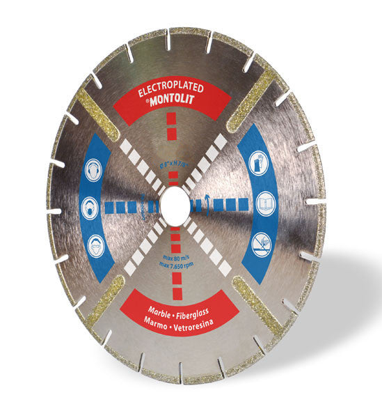 Montolit - Electroplated Lame diamantée pour coupe à l'eau et à sec 7"