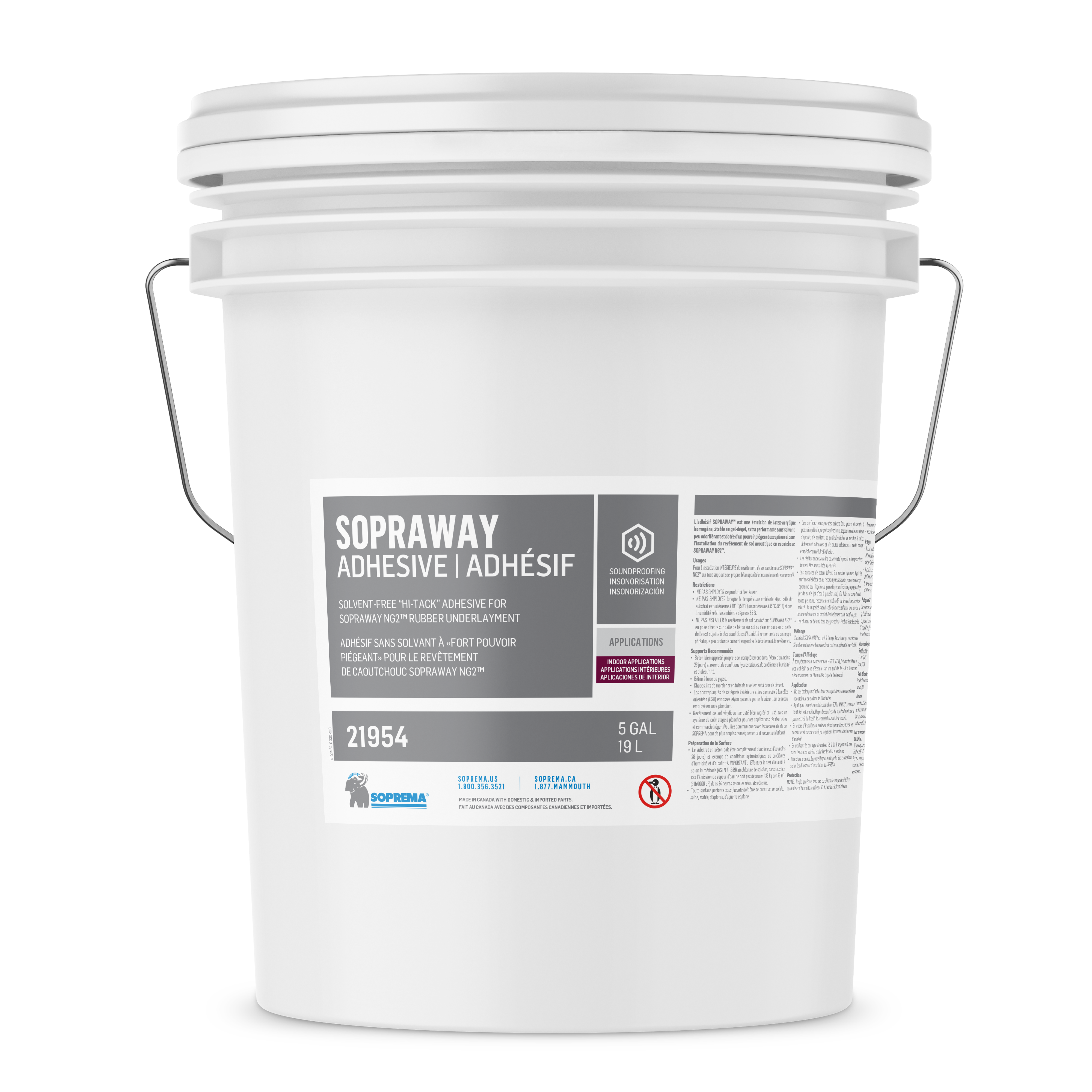 Soprema - Adhésif pour sous-couche Sopraway 5 gal