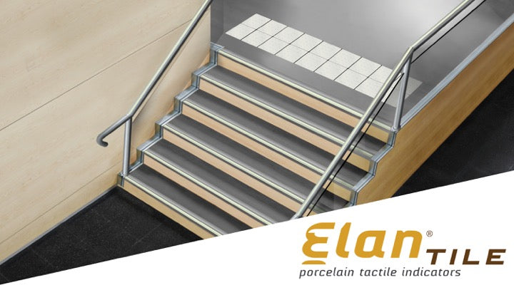 Kinesik - Tuile tactile Elan Tile avec barres Gris Raffiné 12" x 12"