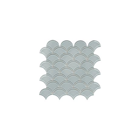 Anatolia - Mosaïque Scallop Element Cloud Lustré 12" x 12"