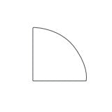 M-D PRO - Quart de rond en pin, pré-apprêté en blanc 5/8" x 5/8" x 12'