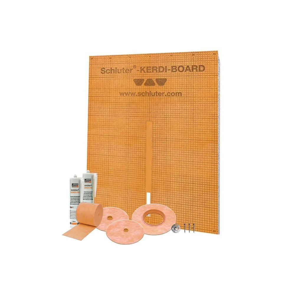Schluter - KERDI-BOARD-KIT Ensemble complet pour contour de bain ou base de douche - Couvre jusqu'à 101 pi² (9,4 m²) ||KBKIT