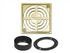 Brushed Brass Anodized Aluminum 4" - Schluter KERDI-DRAIN Contour Square Grate Kit ||KD4GRKAMGB