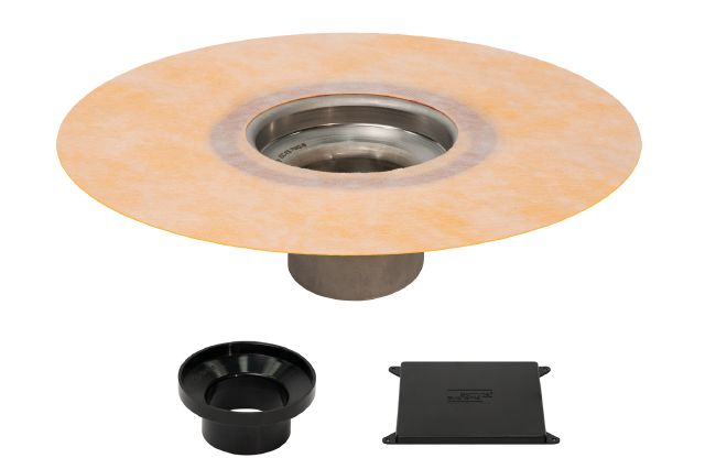 Schluter - KERDI-DRAIN-F Kit de bride en acier inoxydable (V2) avec sortie sans collet de 2"
