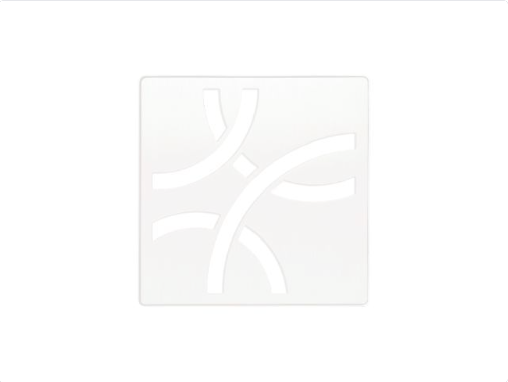 Stainless Steel (V2) Matte White 4" - Schluter KERDI-DRAIN Curve Square Grate Kit ||KDIF4GRKMBWD6