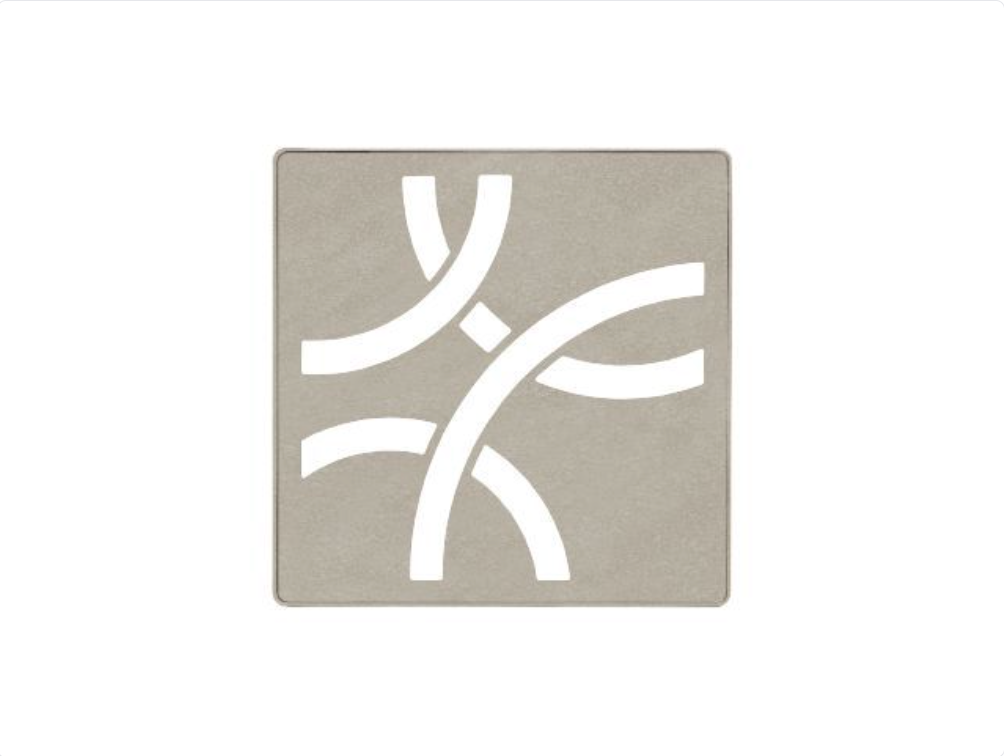 Stainless Steel (V2) Greige 4" - Schluter KERDI-DRAIN Curve Square Grate Kit ||KDIF4GRKTSBGD6