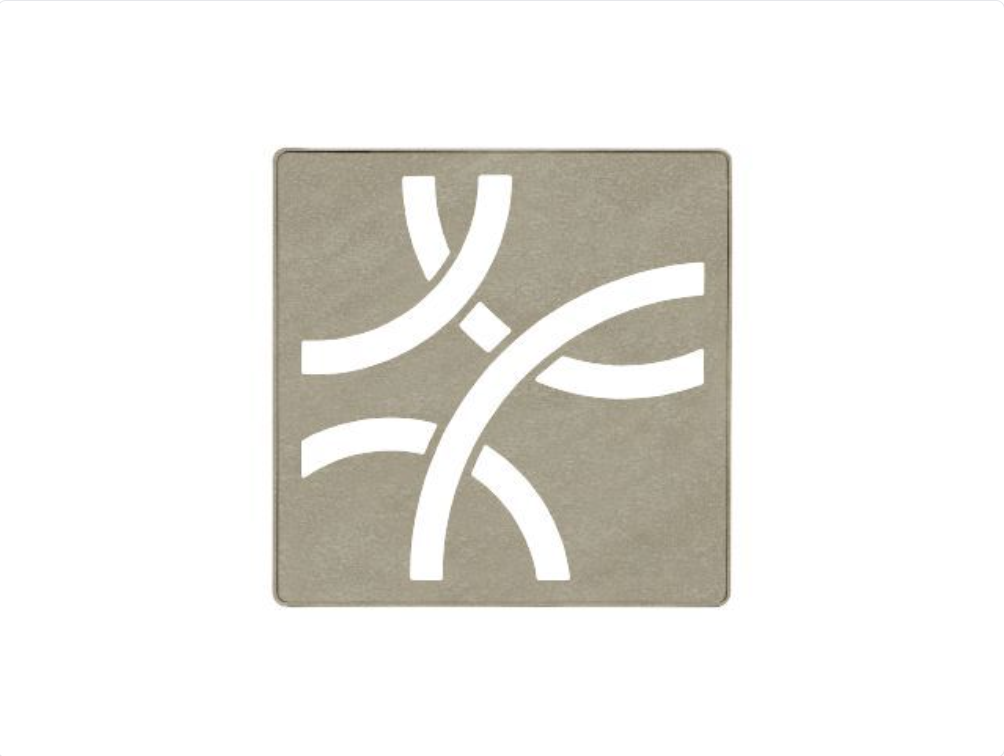 Stainless Steel (V2) Cream 4" - Schluter KERDI-DRAIN Curve Square Grate Kit ||KDIF4GRKTSCD6