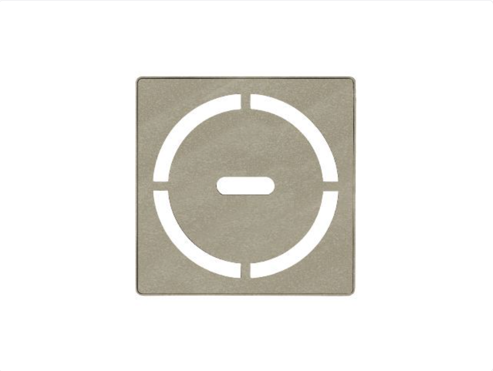 Stainless Steel (V2) Cream 4" - Schluter KERDI-DRAIN Pure Square Grate Kit ||KDIF4GRKTSCD8