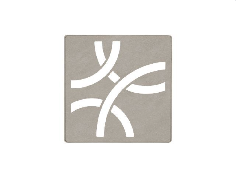 Stainless Steel (V2) Stone Gray 4" - Schluter KERDI-DRAIN Curve Square Grate Kit ||KDIF4GRKTSSGD6