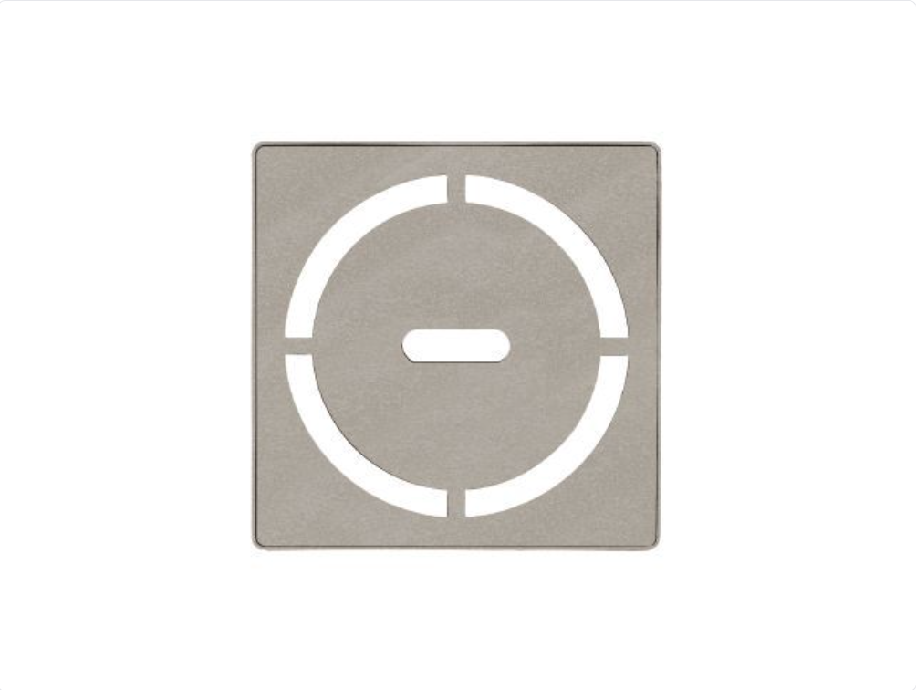 Stainless Steel (V2) Stone Gray 4" - Schluter KERDI-DRAIN Pure Square Grate Kit ||KDIF4GRKTSSGD8