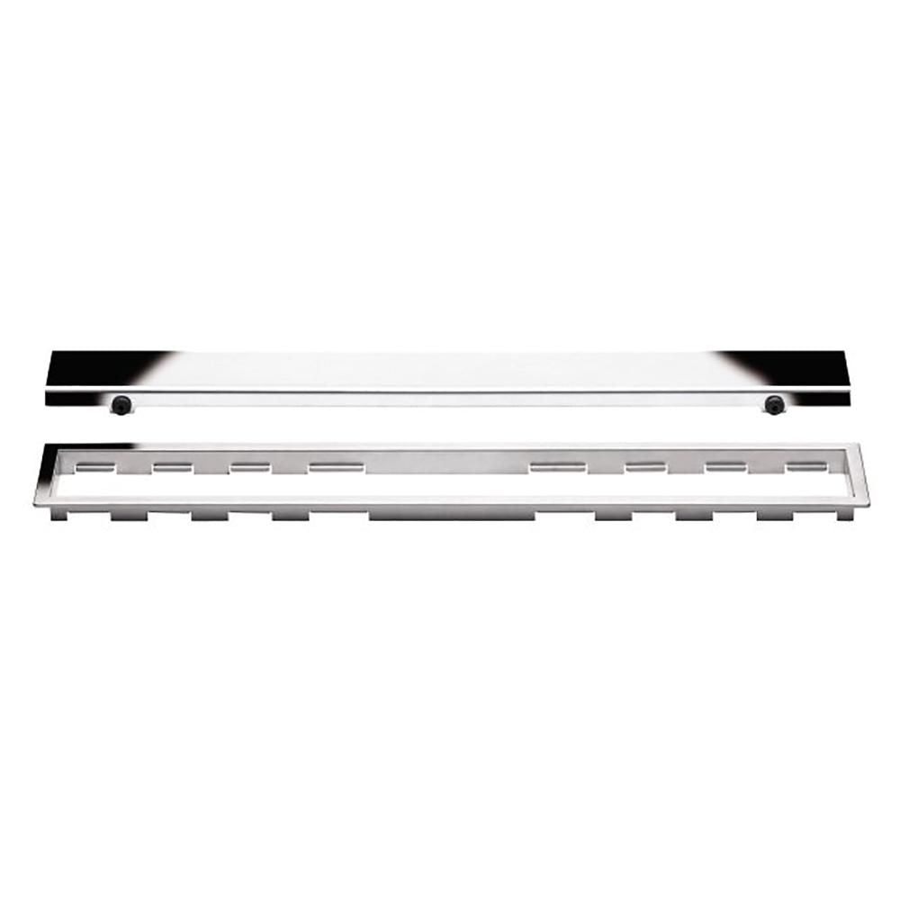 Schluter - KERDI-LINE Drain linéaire encastré avec design de grille Solid - acier inoxydable (V4) chrome 3/4" x 31-1/2"