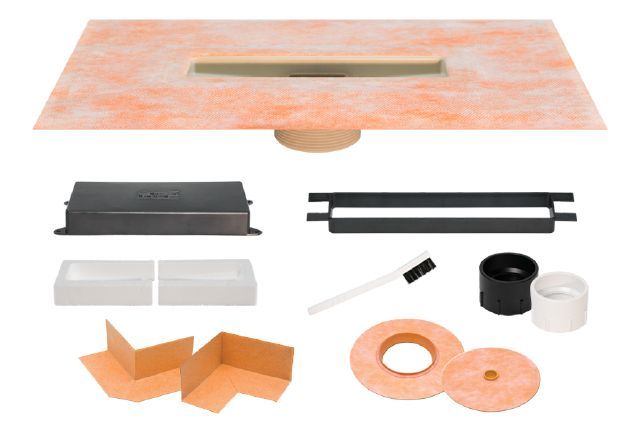Schluter KERDI-LINE-VARIO Polypropylene Flange Kit with 2" ABS and PVC Connectors ||KLVR2FLK