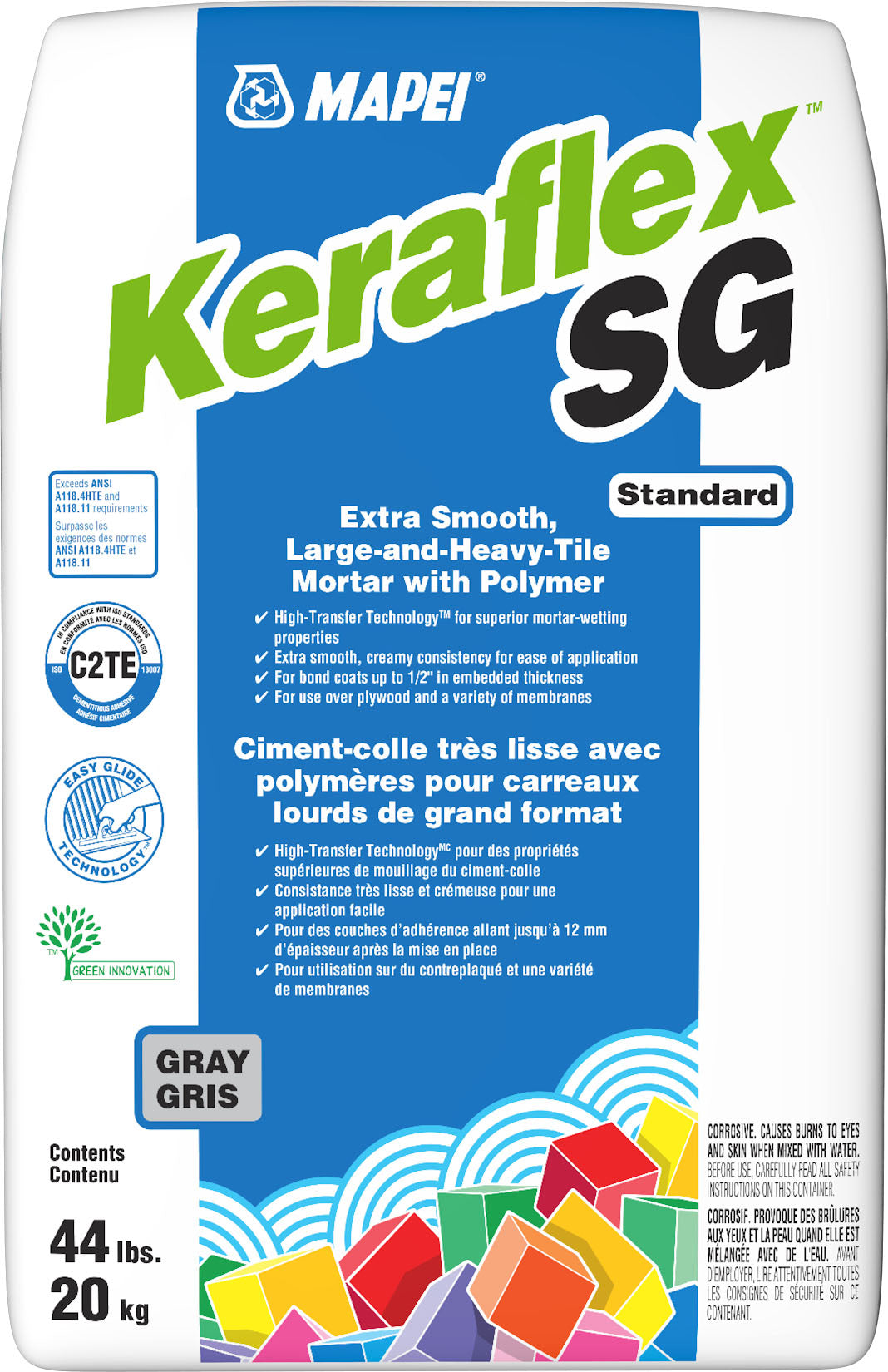 Mapei - Keraflex SG Ciment-colle très lisse pour carreaux lourds de grand format, Gris - 44 lb