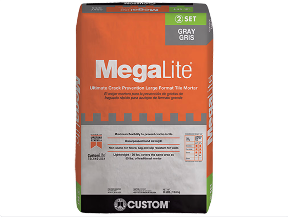 MLMG30 - Gris 30 lb - Custom Building Products Mortier pour carreaux de grand format Megalite