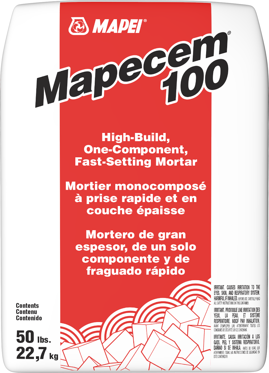 Mapei - Mapecem 100 Mortier à prise rapide et en couche épaisse 22.7 kg