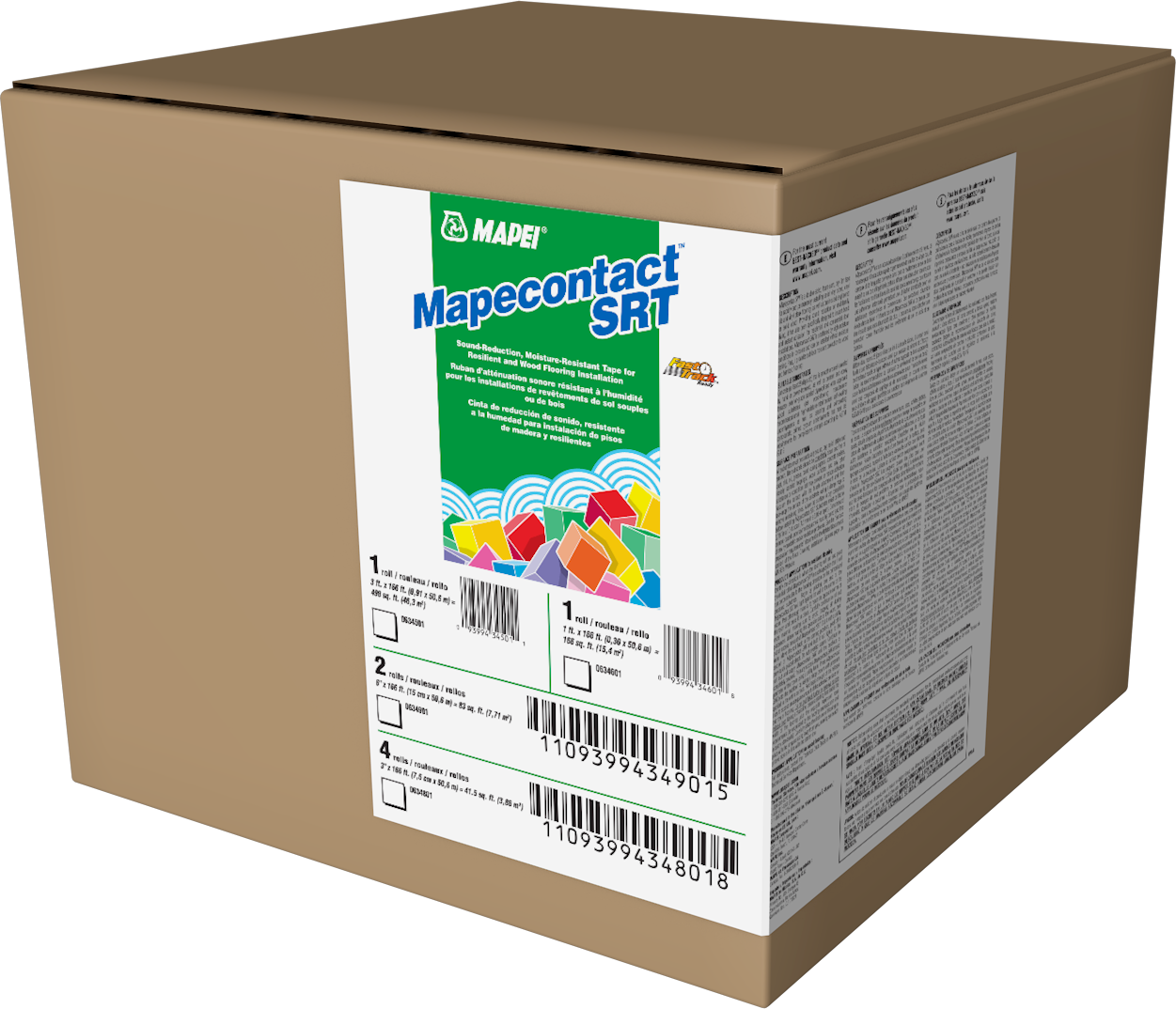 Mapei - Mapecontact SRT Ruban d’atténuation sonore résistant à l’humidité 3" x 166' (41.5 pi²)