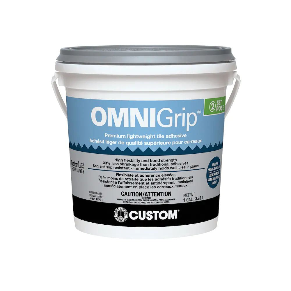 Custom Building Products - Adhésif léger pour carrelage Omnigrip Premium White 1 gal