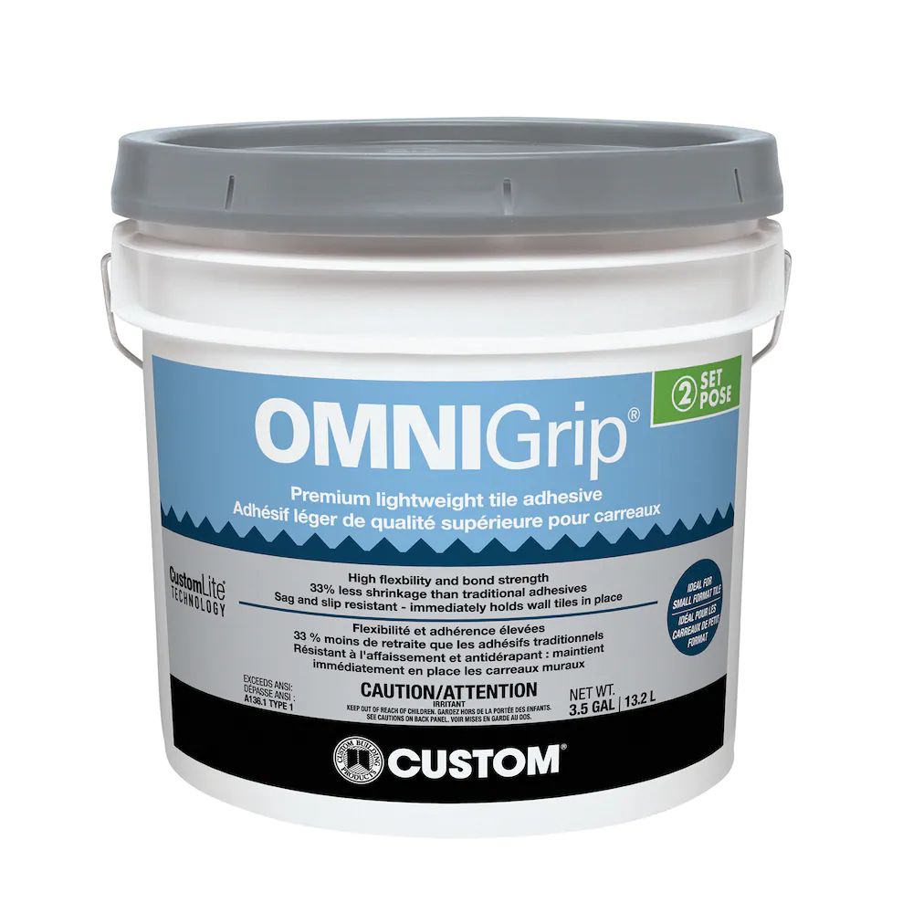 Custom Building Products - Adhésif léger pour carrelage Omnigrip Premium White 3.5 gal
