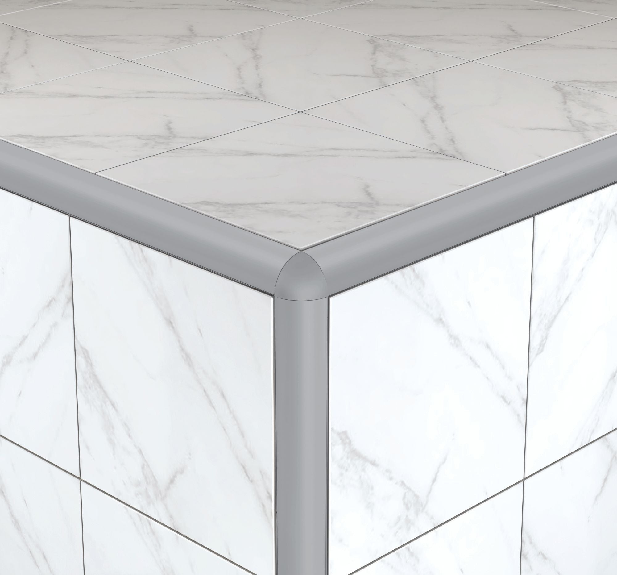 M-D PRO - Coin Intérieur Bordure Ronde PVC 3/8" Gris