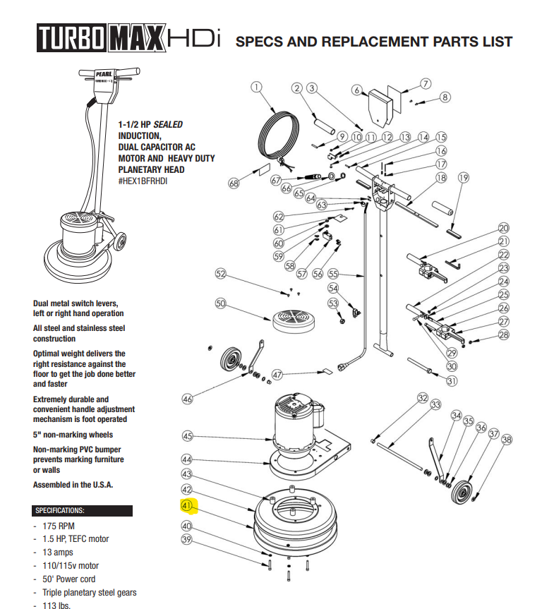 Pearl Abrasive - Pare-choc 17" pour HEX1BFRHDI